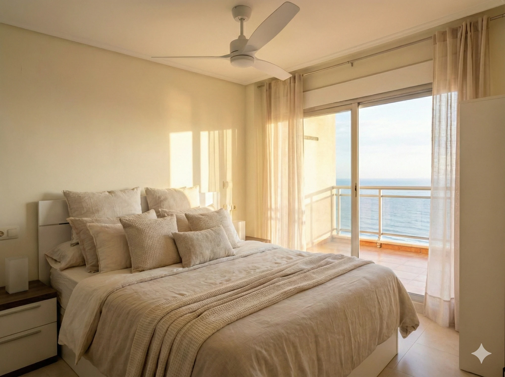 Dormitorio con vistas al mar